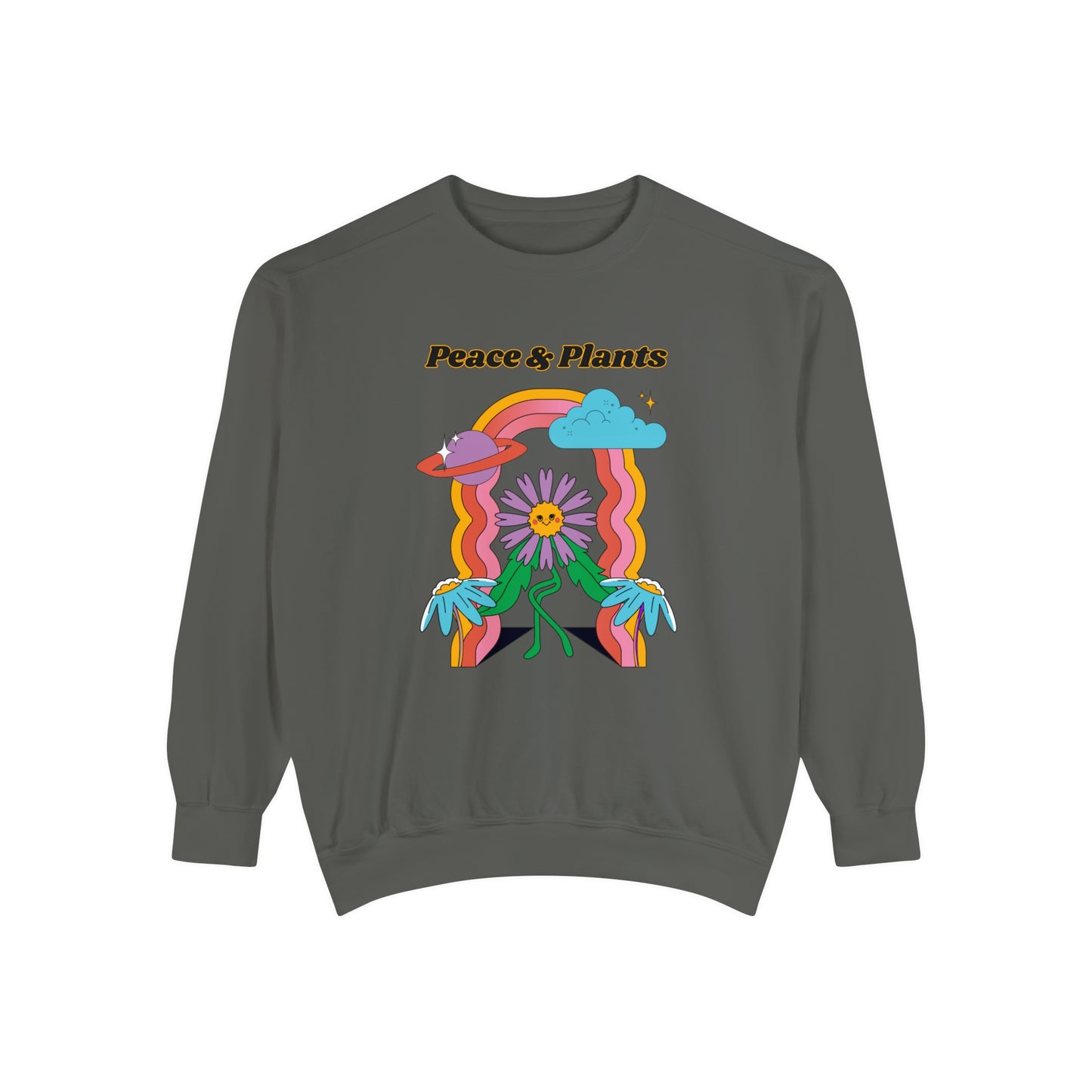 Peace & Plants Garment-Dyed Sweatshirt