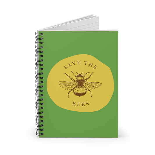 Save The Bees Spiral Notebook - Ruled Line