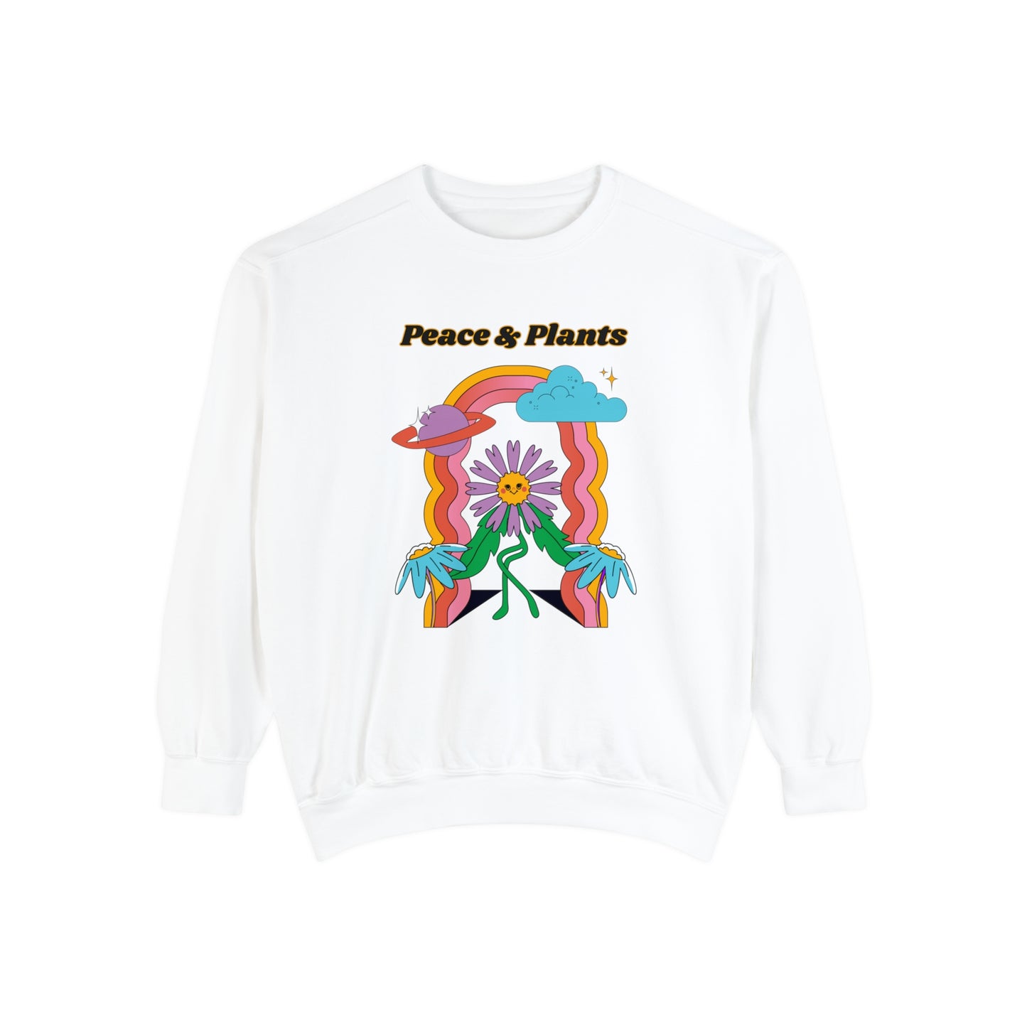 Peace & Plants Garment-Dyed Sweatshirt