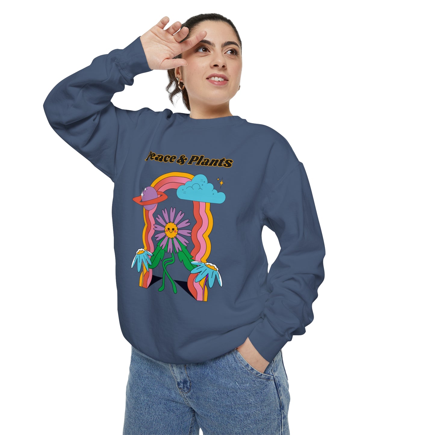 Peace & Plants Garment-Dyed Sweatshirt