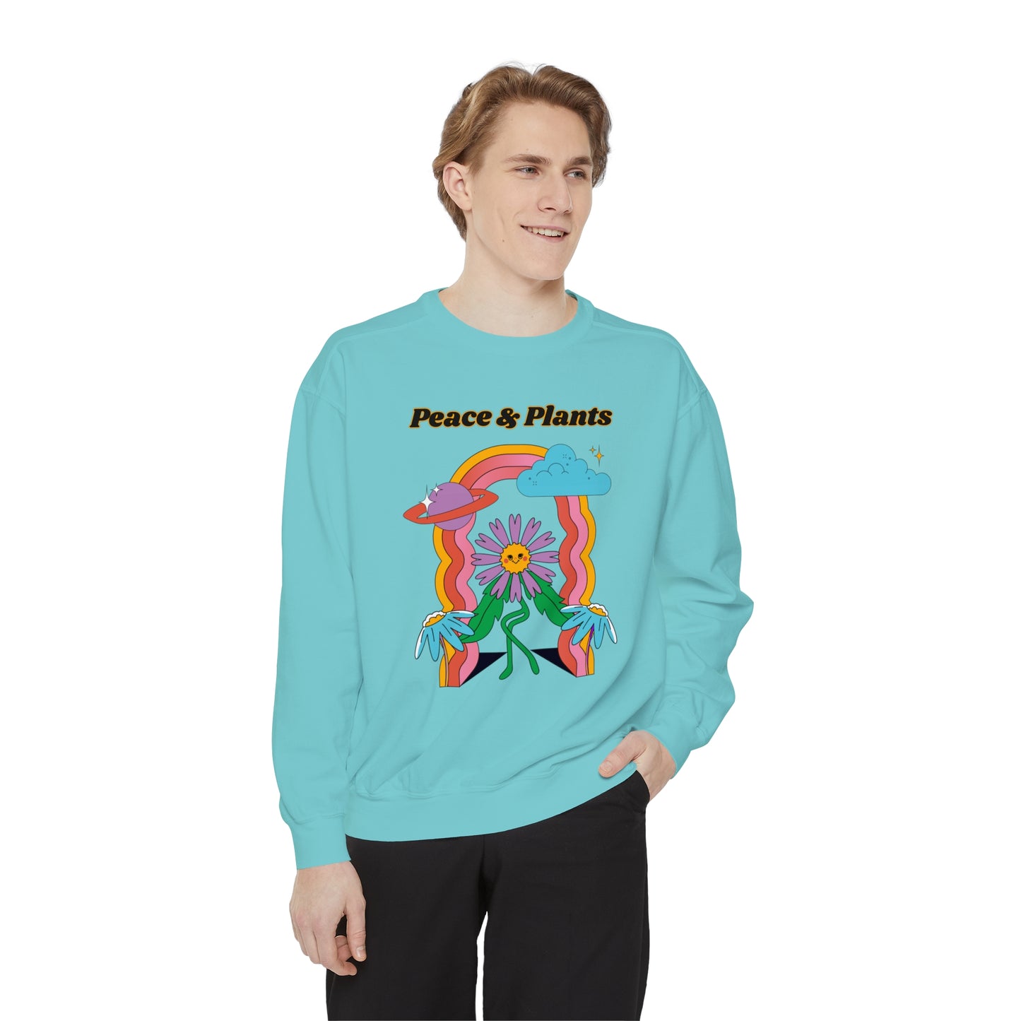 Peace & Plants Garment-Dyed Sweatshirt