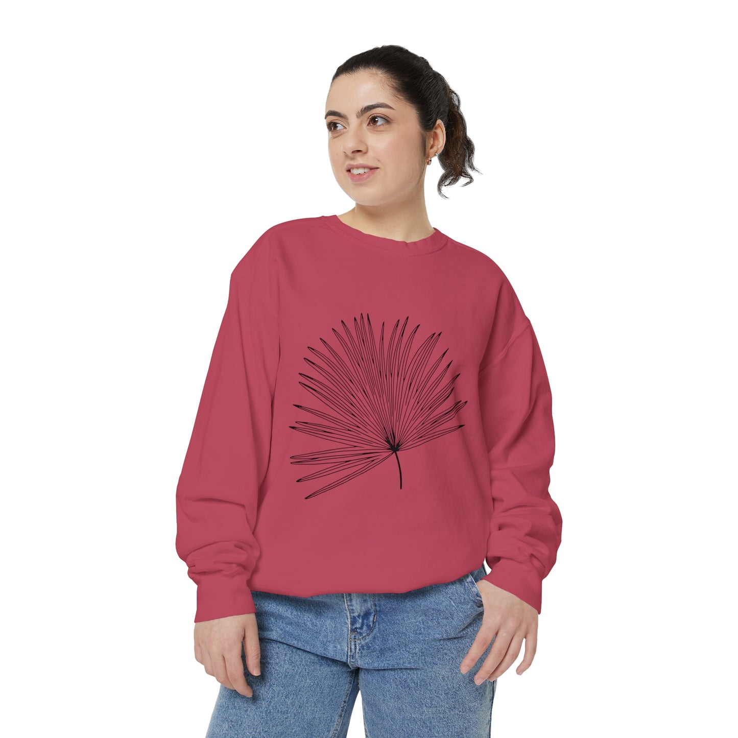 Palm Leaf Unisex Garment-Dyed Crewneck