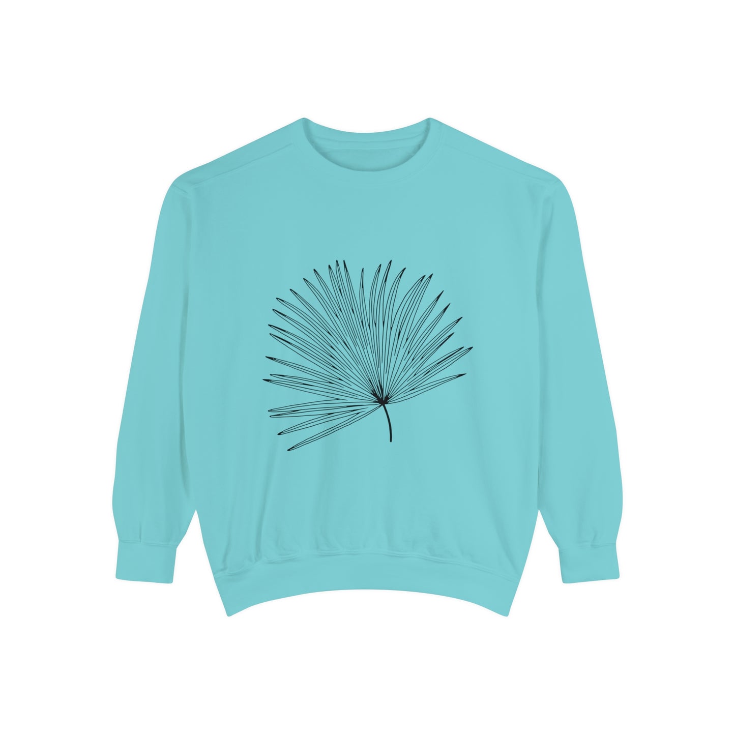 Palm Leaf Unisex Garment-Dyed Crewneck