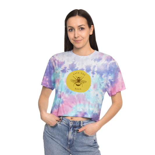 Save The Bees Women's Tie-Dye Crop Tee