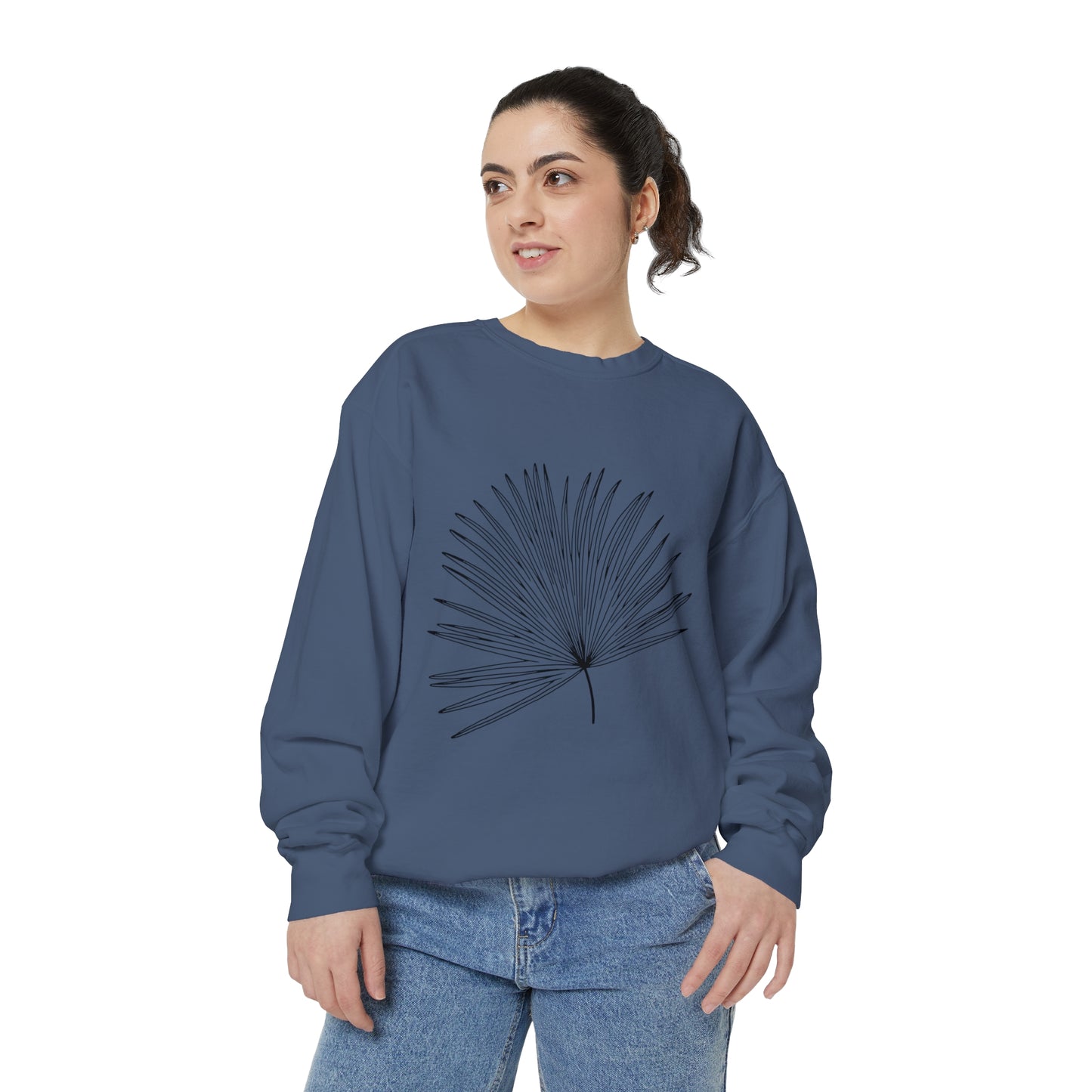 Palm Leaf Unisex Garment-Dyed Crewneck