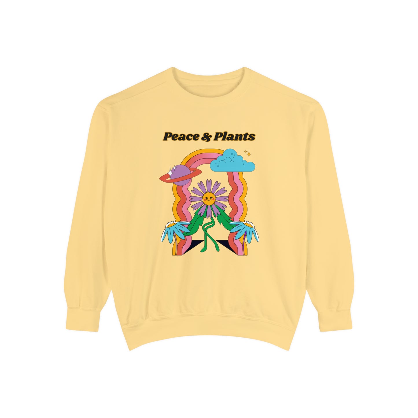 Peace & Plants Garment-Dyed Sweatshirt