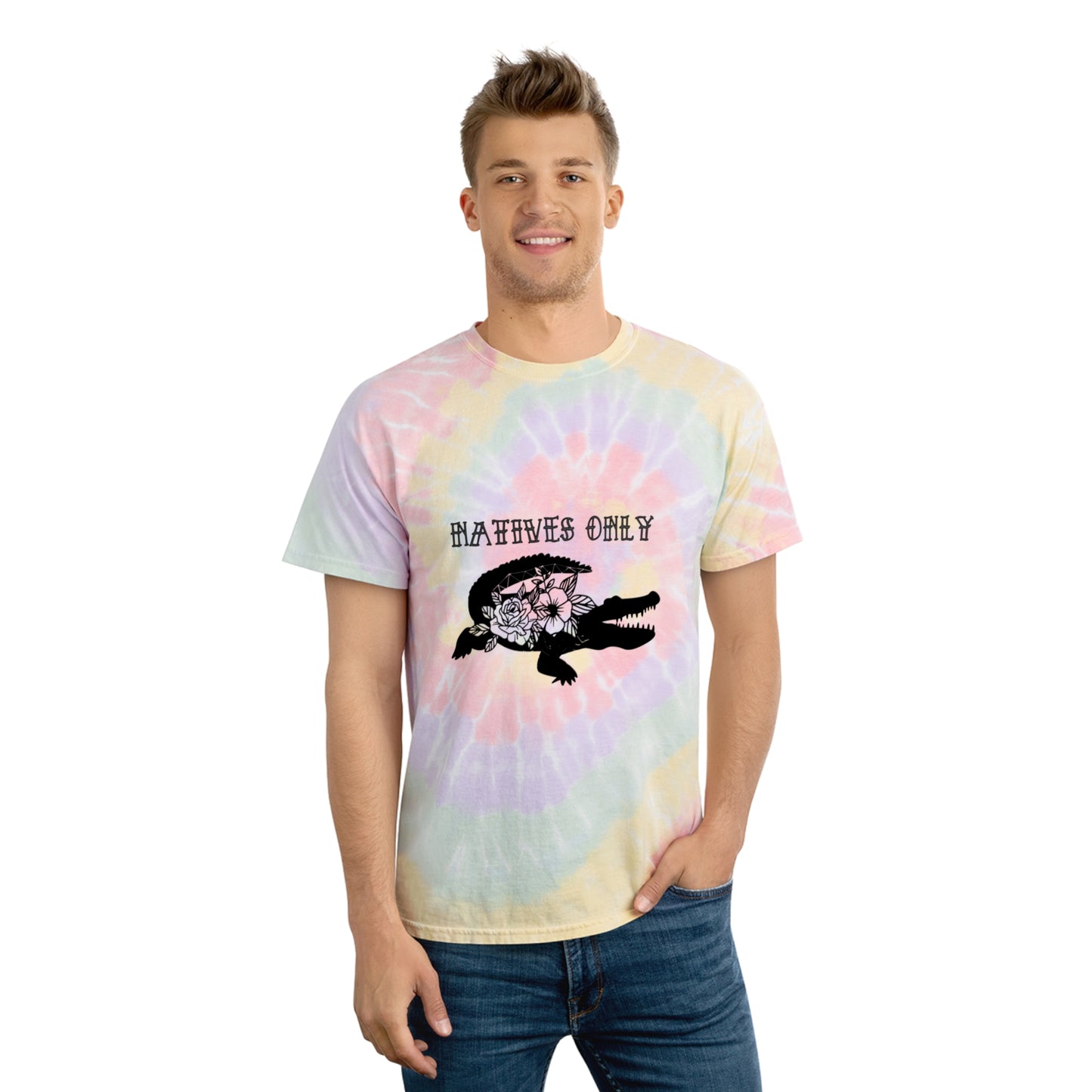 Natives Only Alligator Tie-Dye Tee, Spiral