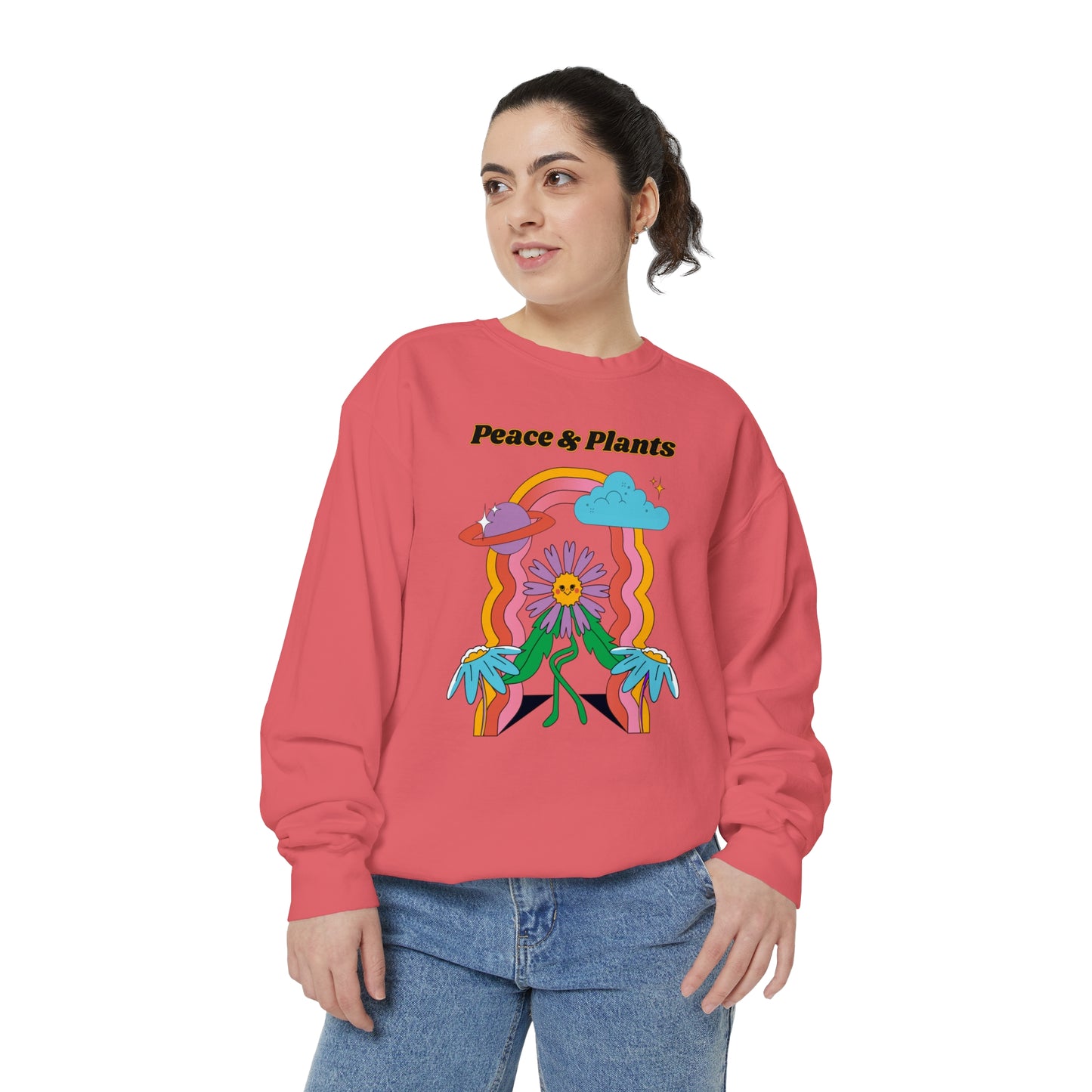 Peace & Plants Garment-Dyed Sweatshirt