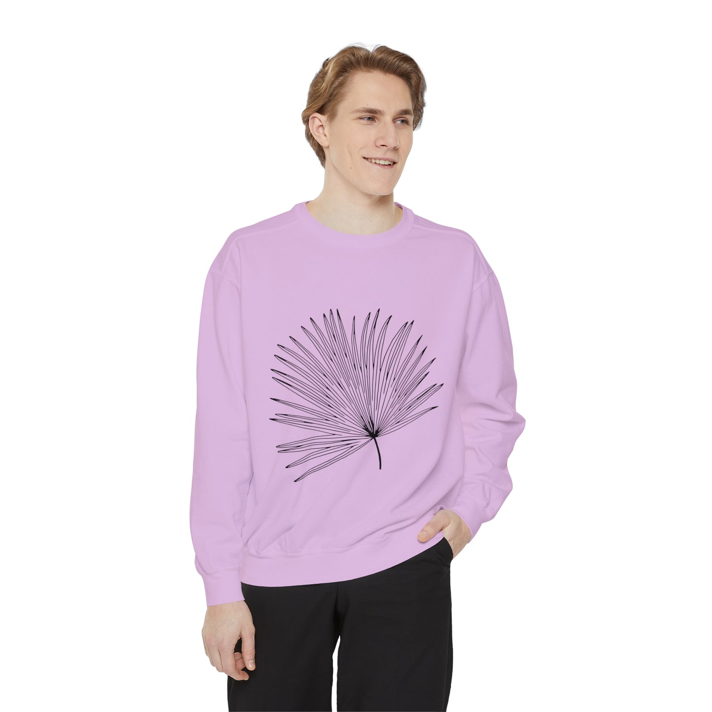 Palm Leaf Unisex Garment-Dyed Crewneck