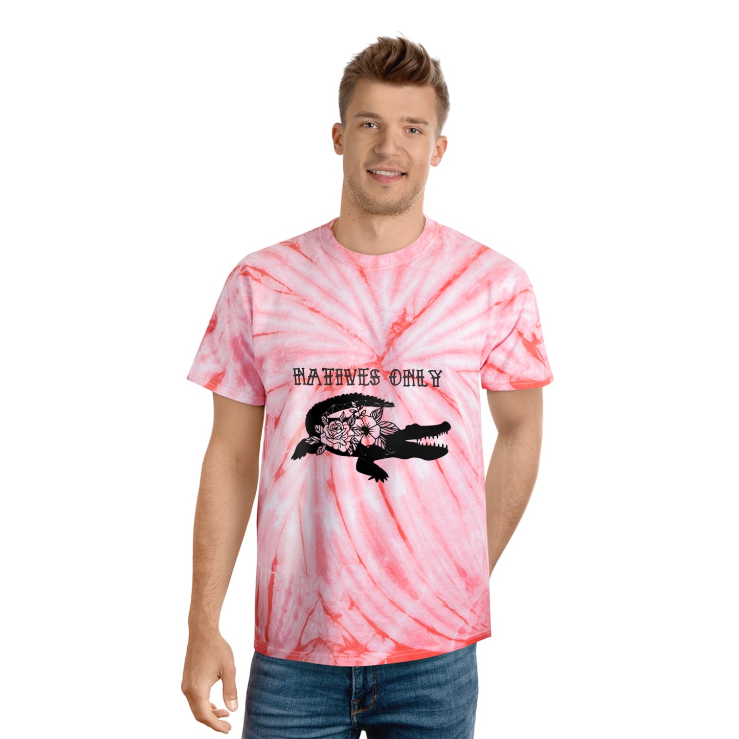 Natives Only Alligator Tie-Dye Tee, Cyclone