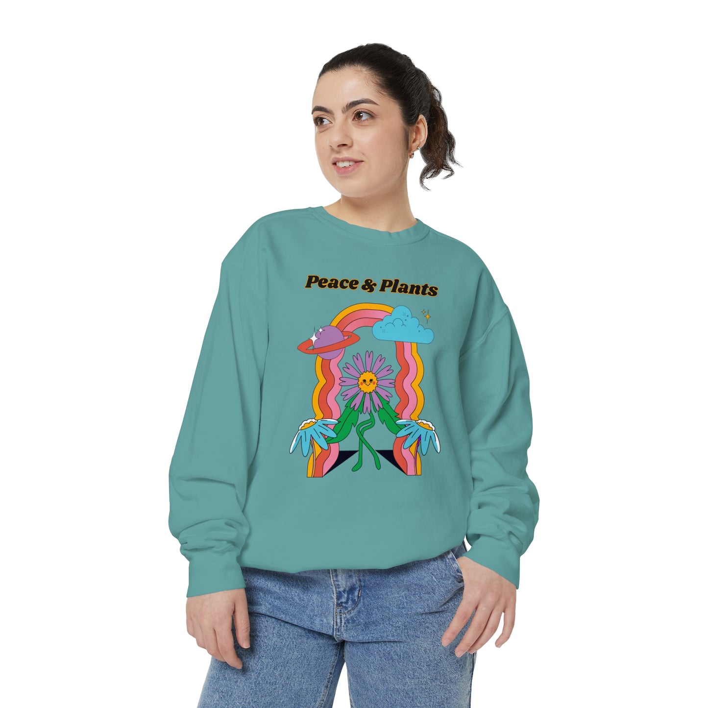 Peace & Plants Garment-Dyed Sweatshirt