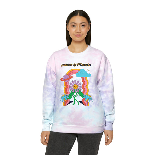 Peace & Plants Tie-Dye Crewneck