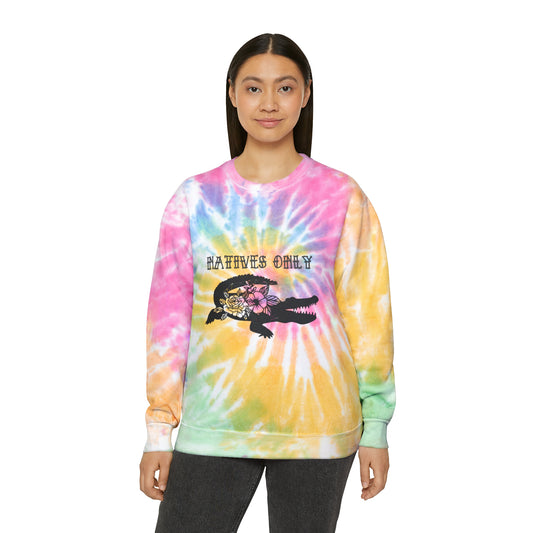 Natives Only Alligator Unisex Tie-Dye Crewneck