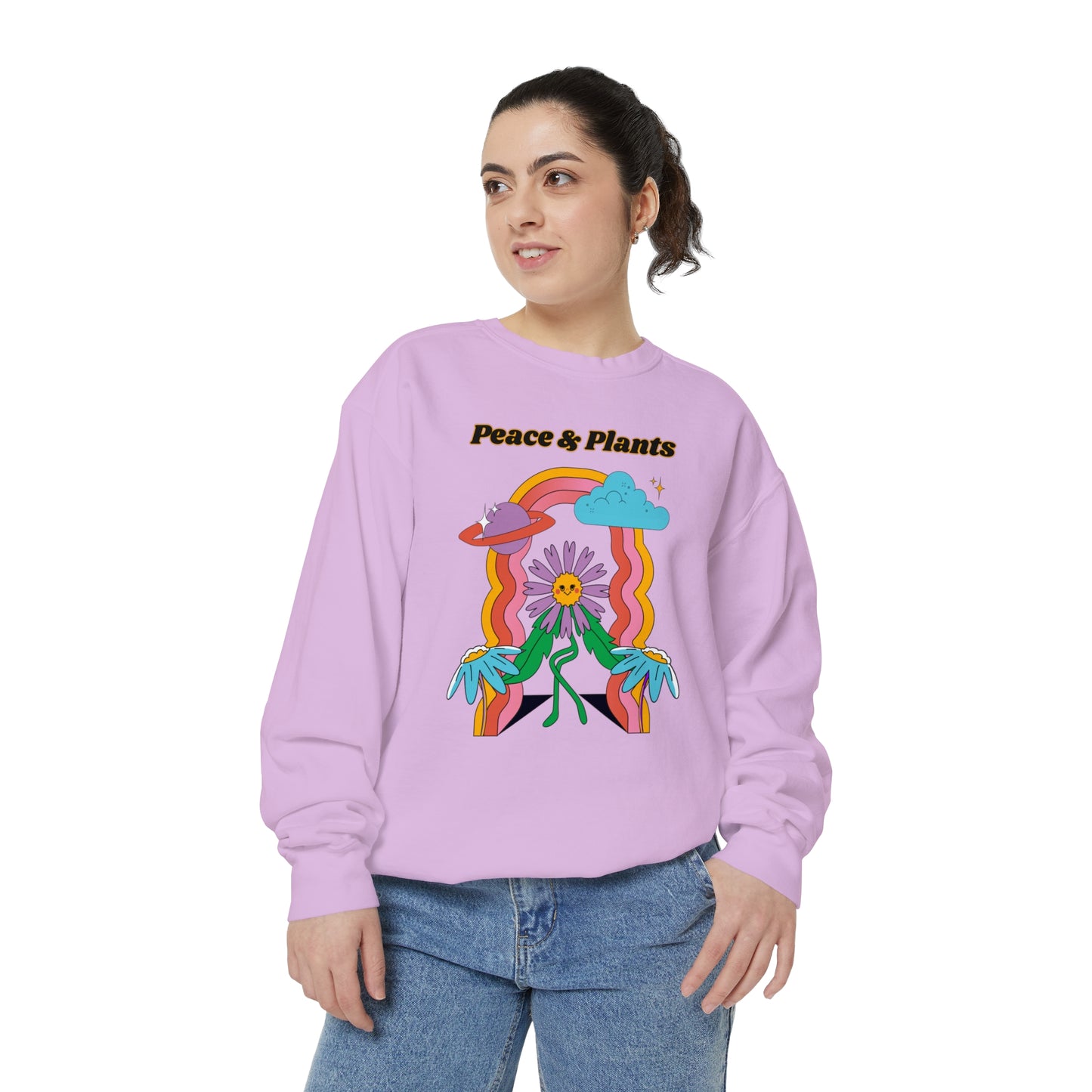 Peace & Plants Garment-Dyed Sweatshirt