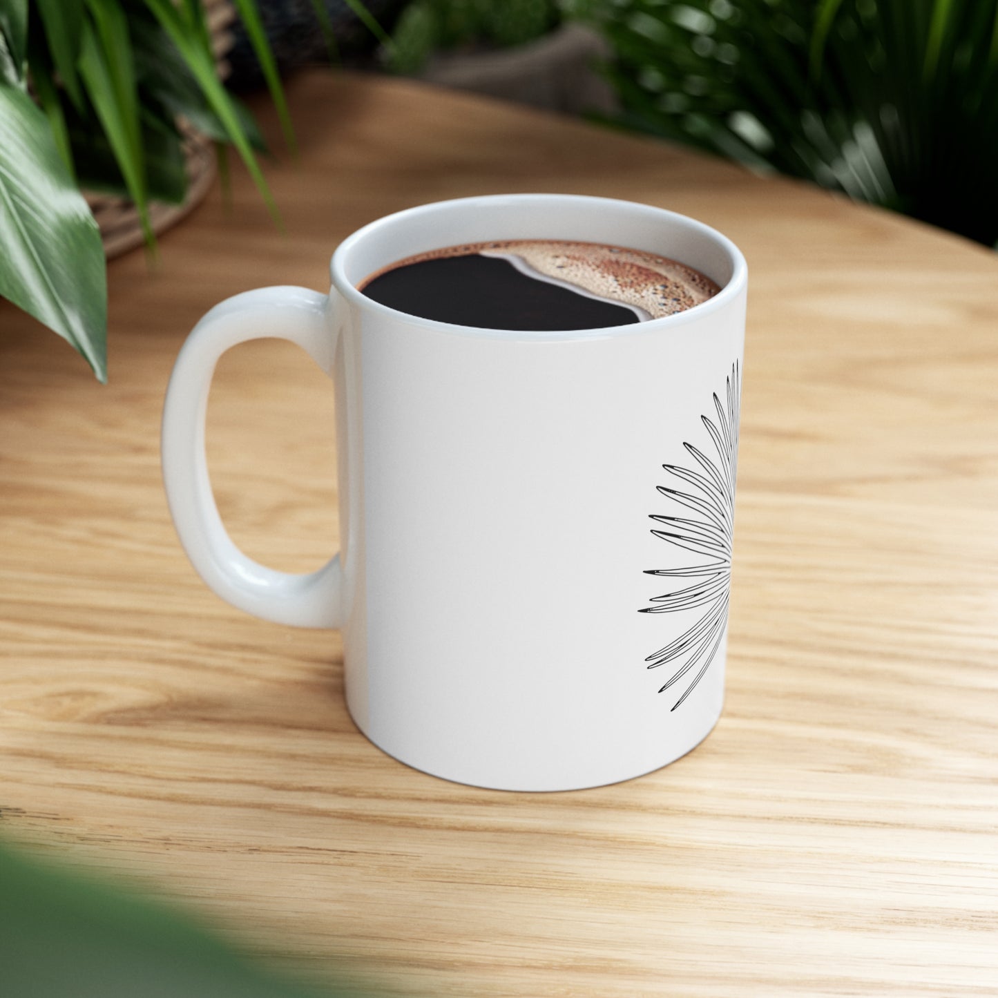 Palm Leaf Ceramic Mug