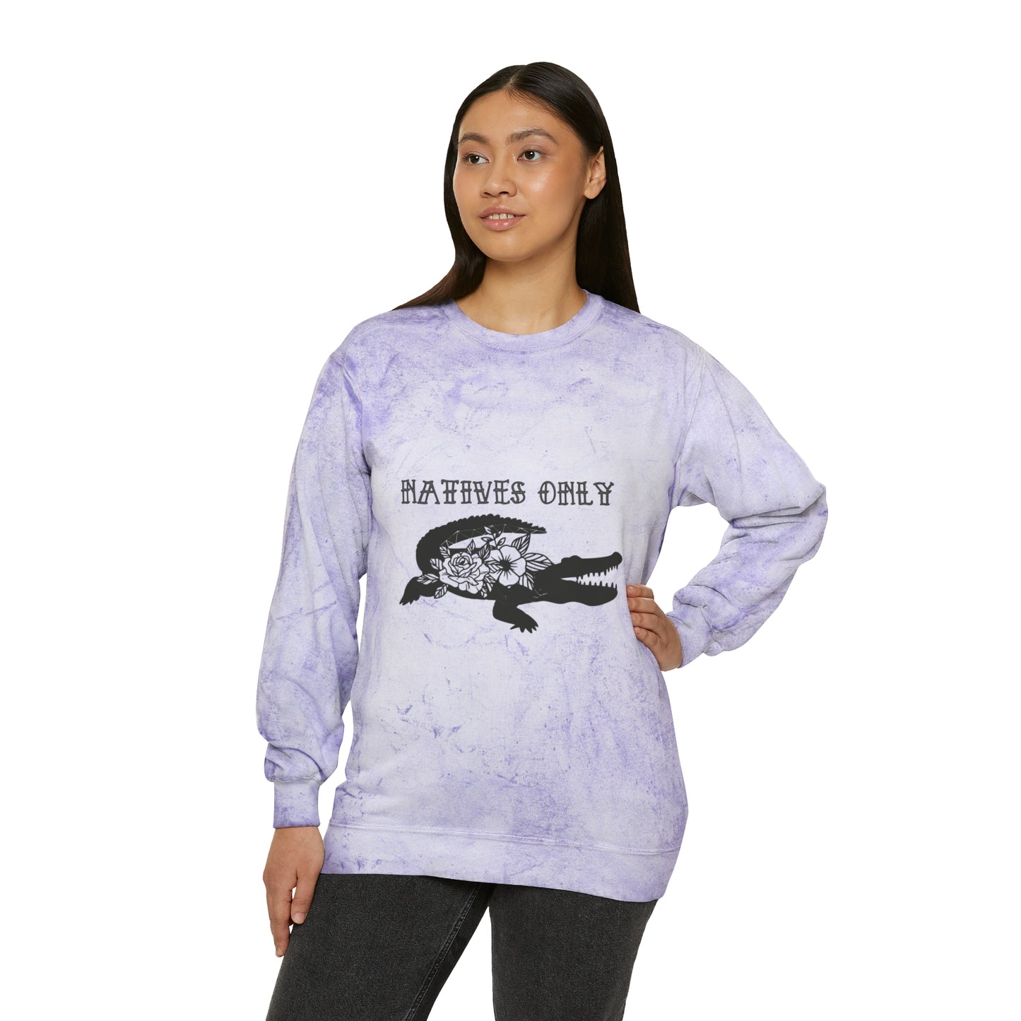 Natives Only Alligator Unisex Color Blast Crewneck Sweatshirt