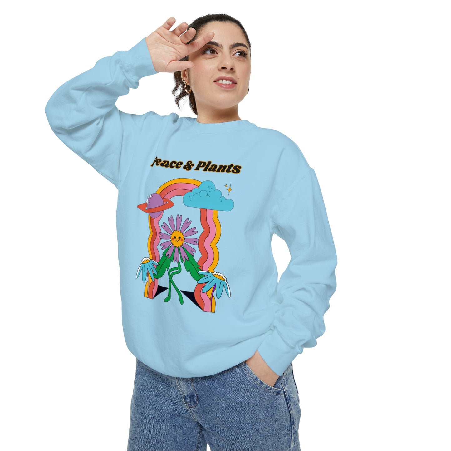 Peace & Plants Garment-Dyed Sweatshirt