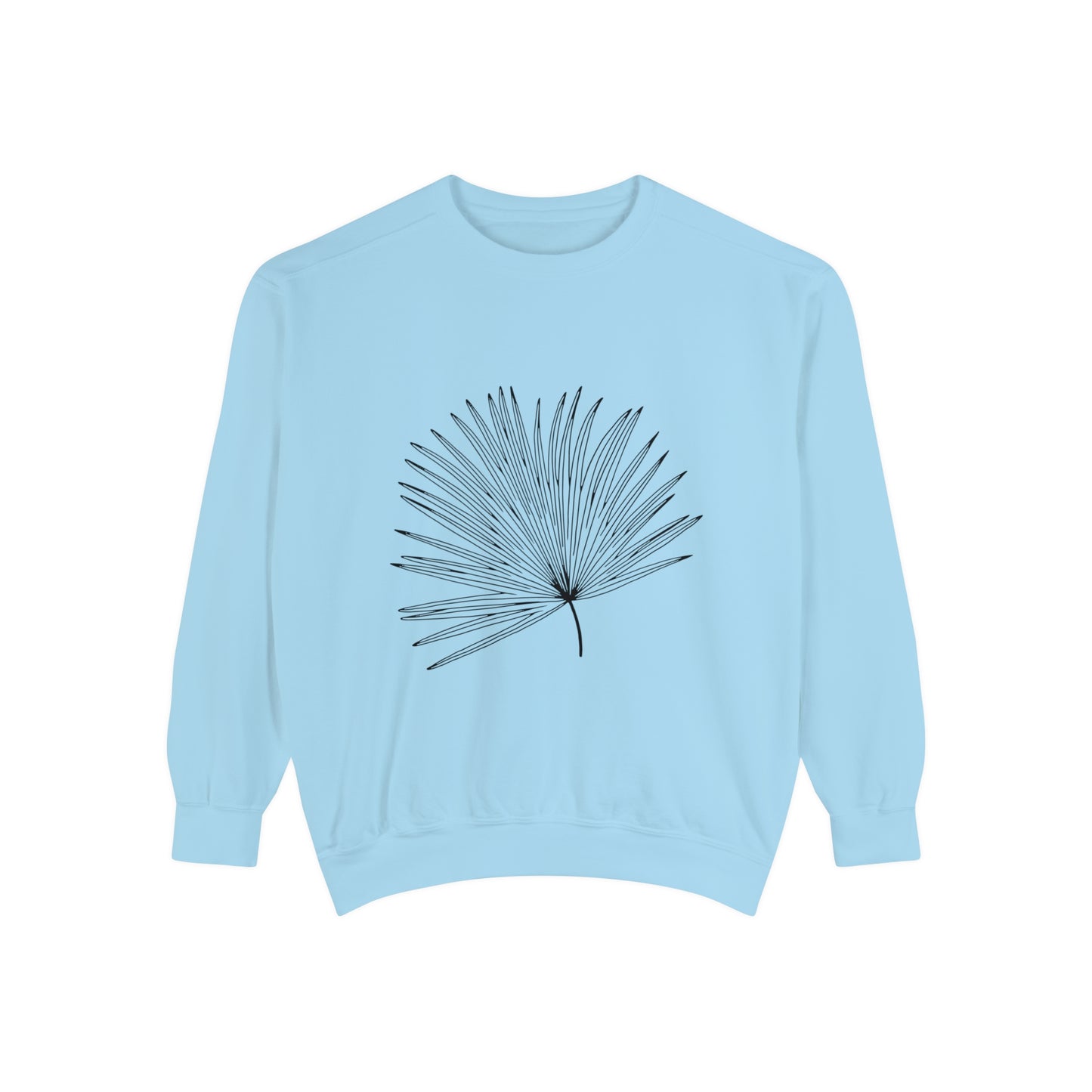 Palm Leaf Unisex Garment-Dyed Crewneck