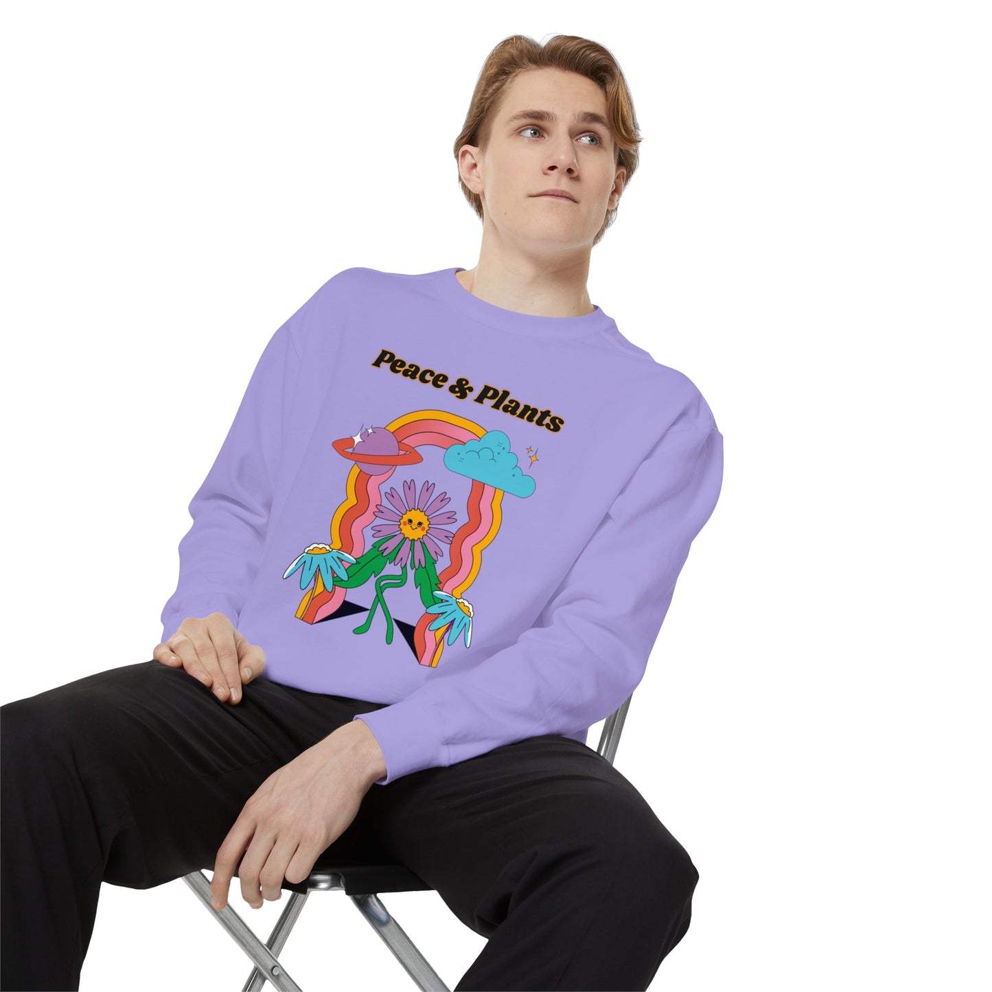 Peace & Plants Garment-Dyed Sweatshirt