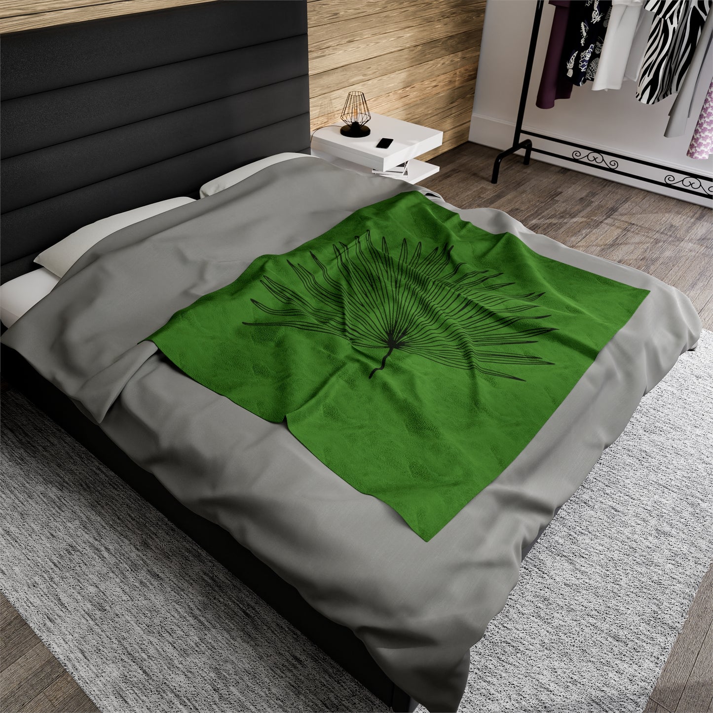 Palm Leaf Velveteen Plush Blanket