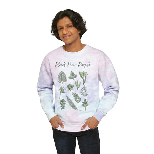 Plants Over People Unisex Tie-Dye Crewneck