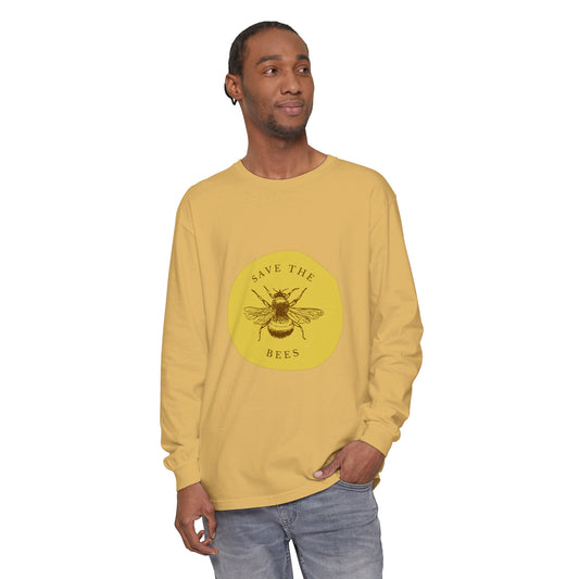 Save The Bees Unisex Garment-dyed Long Sleeve