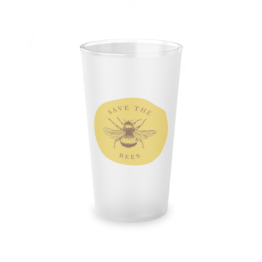 Save The Bees Frosted Pint Glass