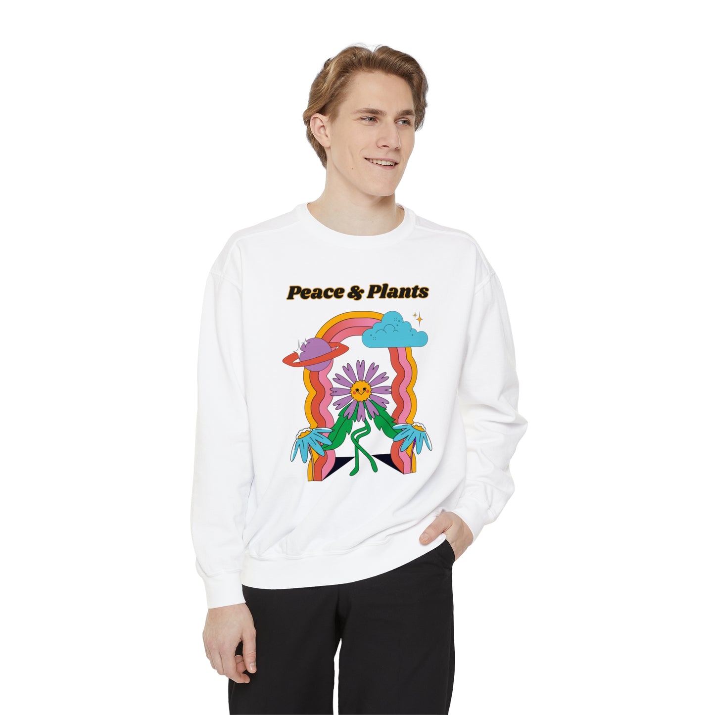 Peace & Plants Garment-Dyed Sweatshirt