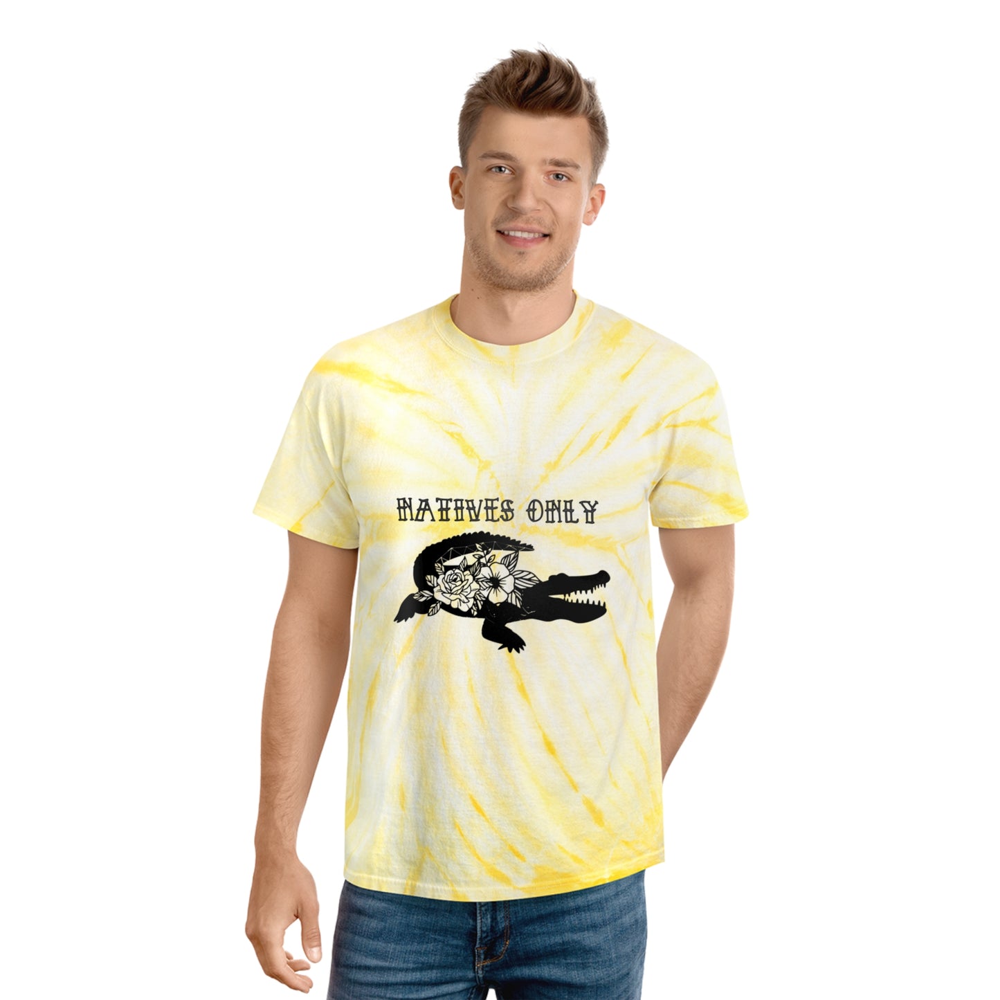 Natives Only Alligator Tie-Dye Tee, Cyclone