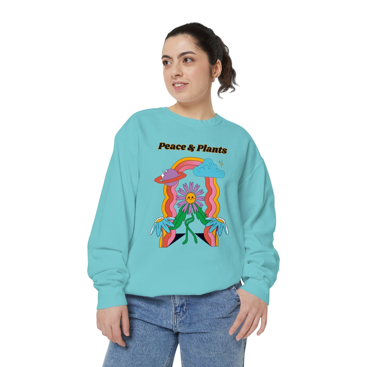 Peace & Plants Garment-Dyed Sweatshirt