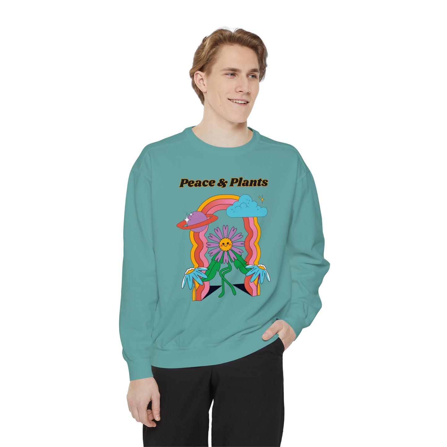 Peace & Plants Garment-Dyed Sweatshirt