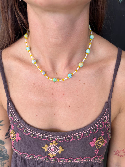 Confetti glass bead necklace
