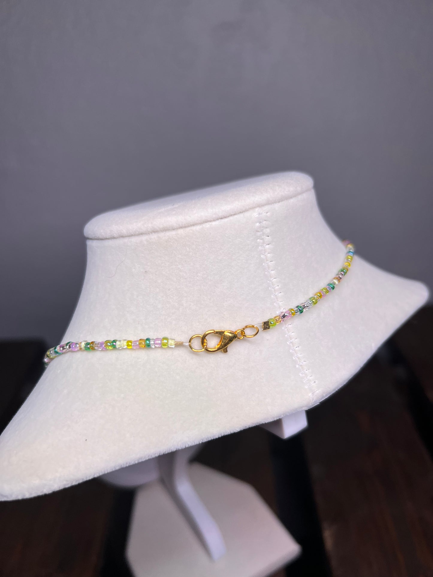 Glass bead necklace. Multi color