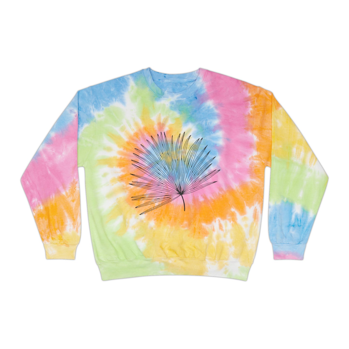 Palm Leaf Unisex Tie-Dye Crewneck