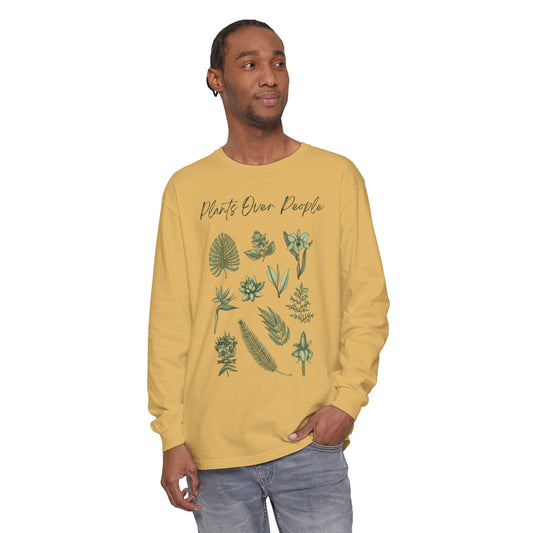 Plants Over People Unisex Garment-dyed Long Sleeve