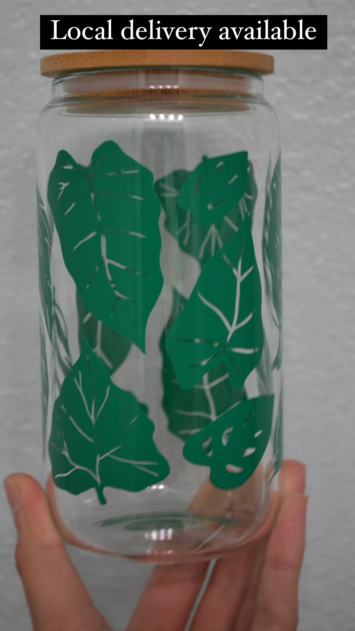 Houseplant Leaf Glass Can