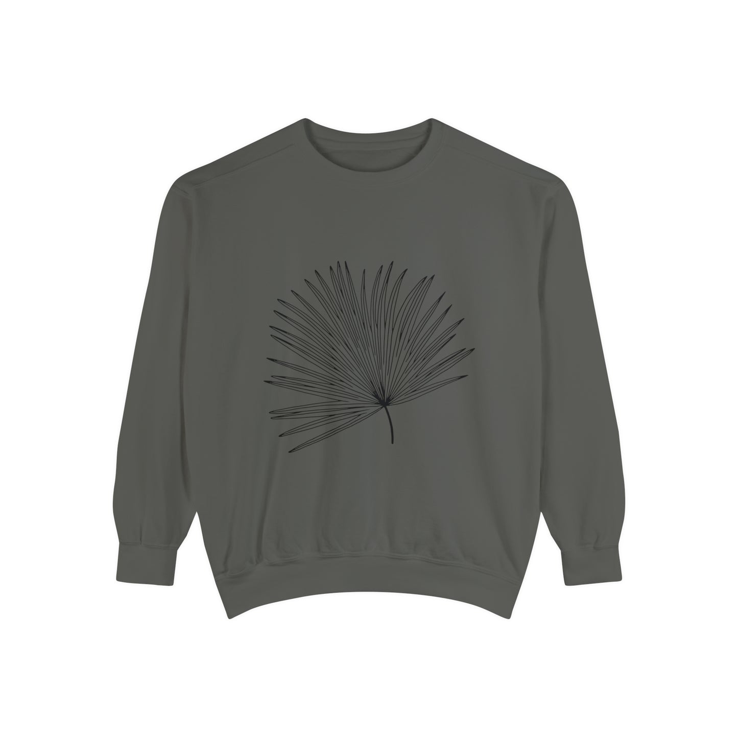 Palm Leaf Unisex Garment-Dyed Crewneck