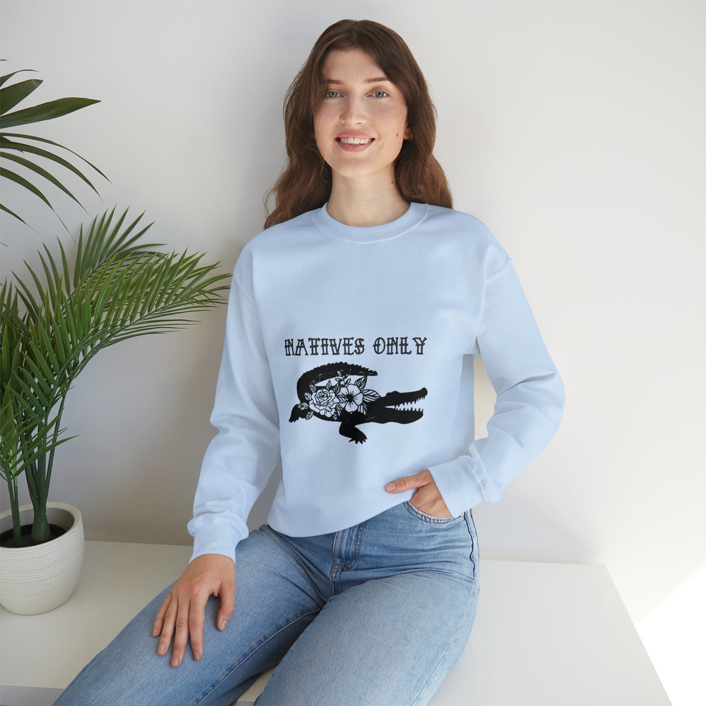 Natives Only Alligator Unisex Crewneck Sweatshirt