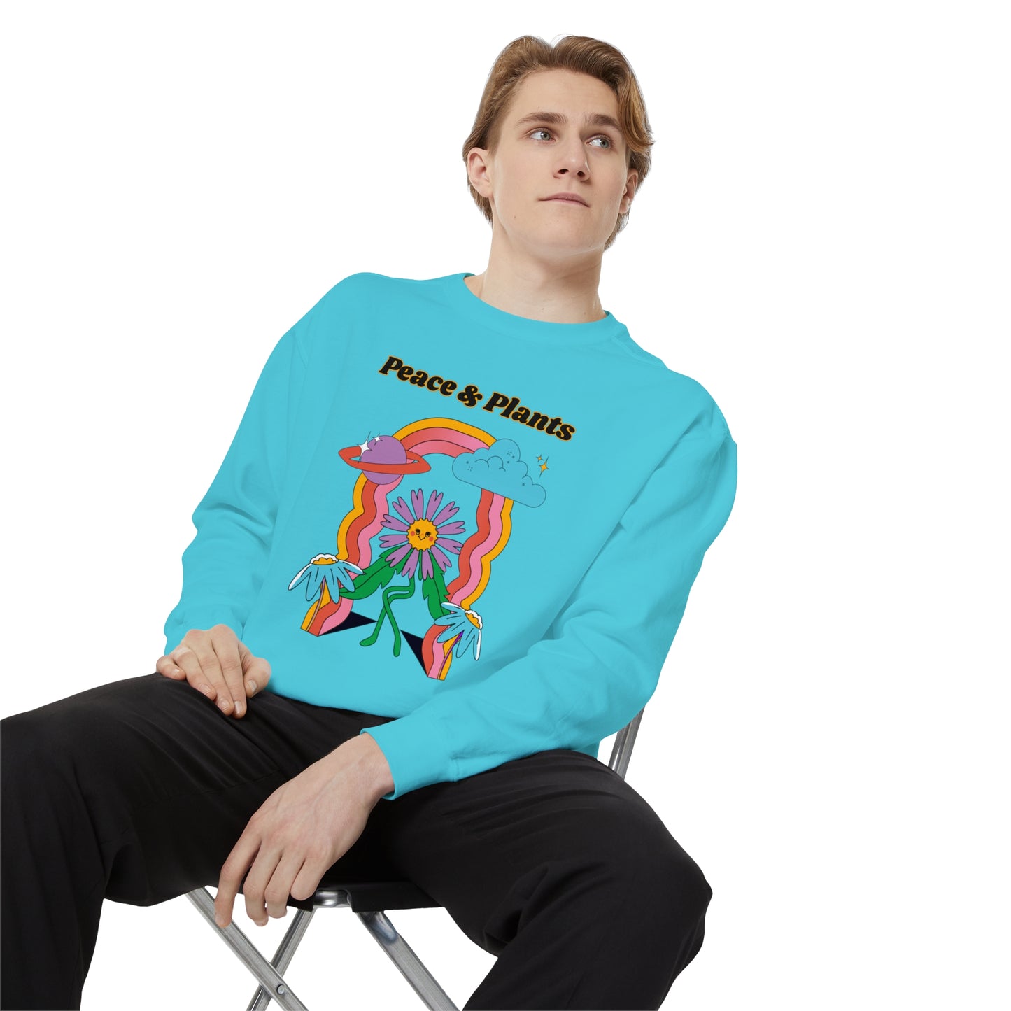 Peace & Plants Garment-Dyed Sweatshirt