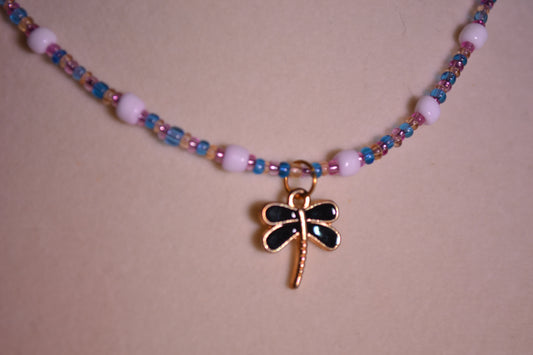 Drangonfly pendant choker