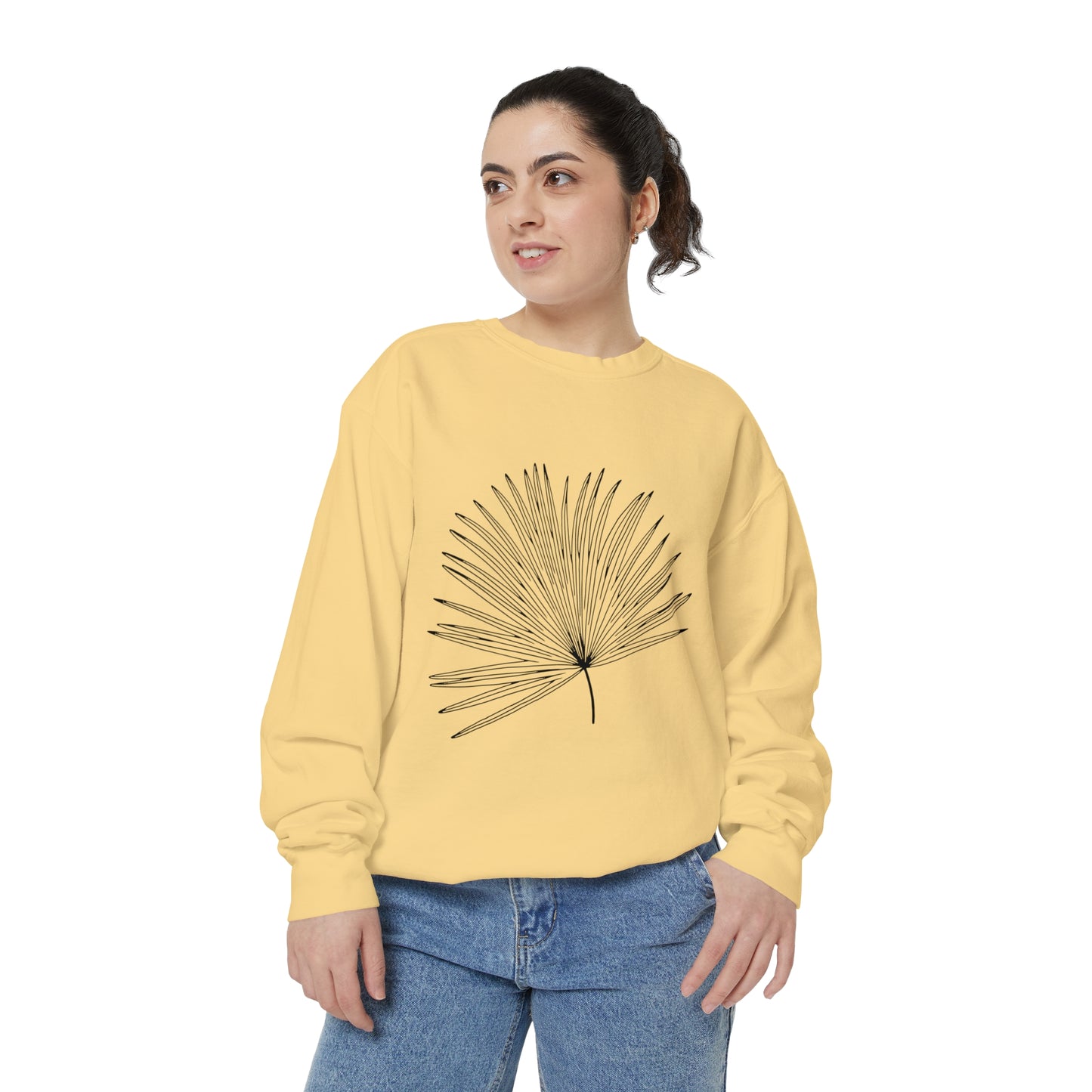 Palm Leaf Unisex Garment-Dyed Crewneck