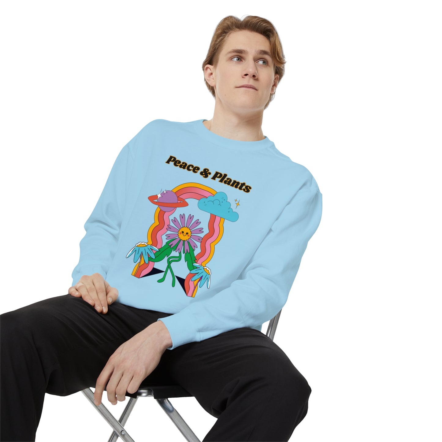 Peace & Plants Garment-Dyed Sweatshirt