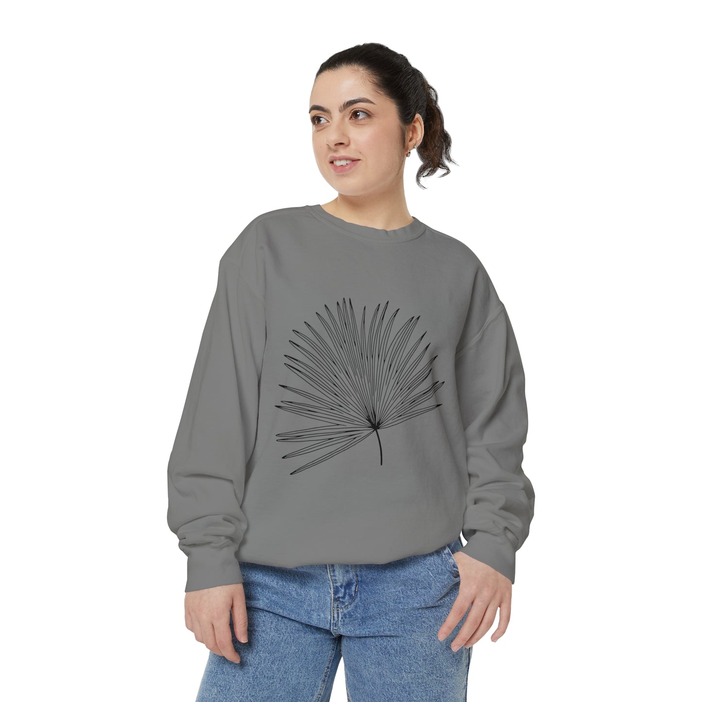 Palm Leaf Unisex Garment-Dyed Crewneck