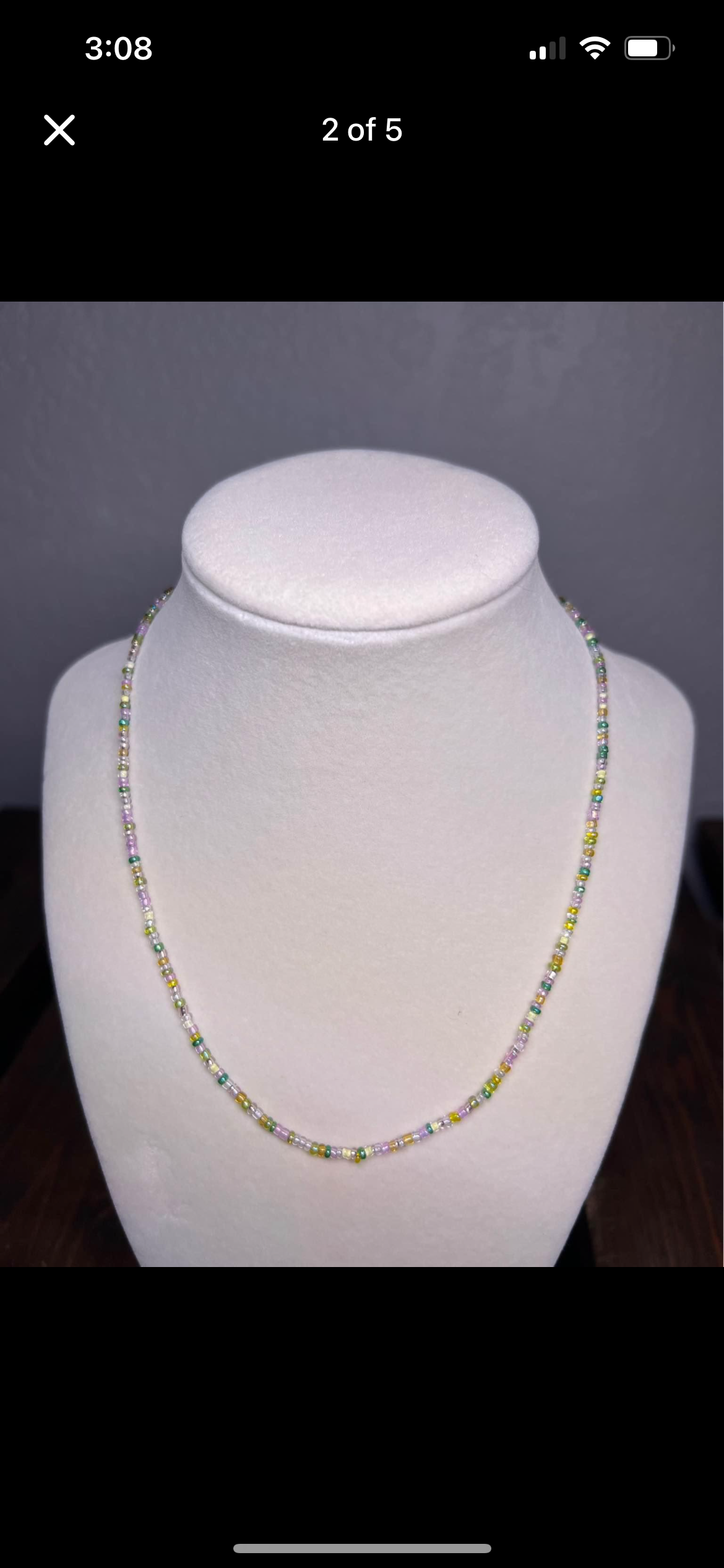 Randomized colors glass bead necklace