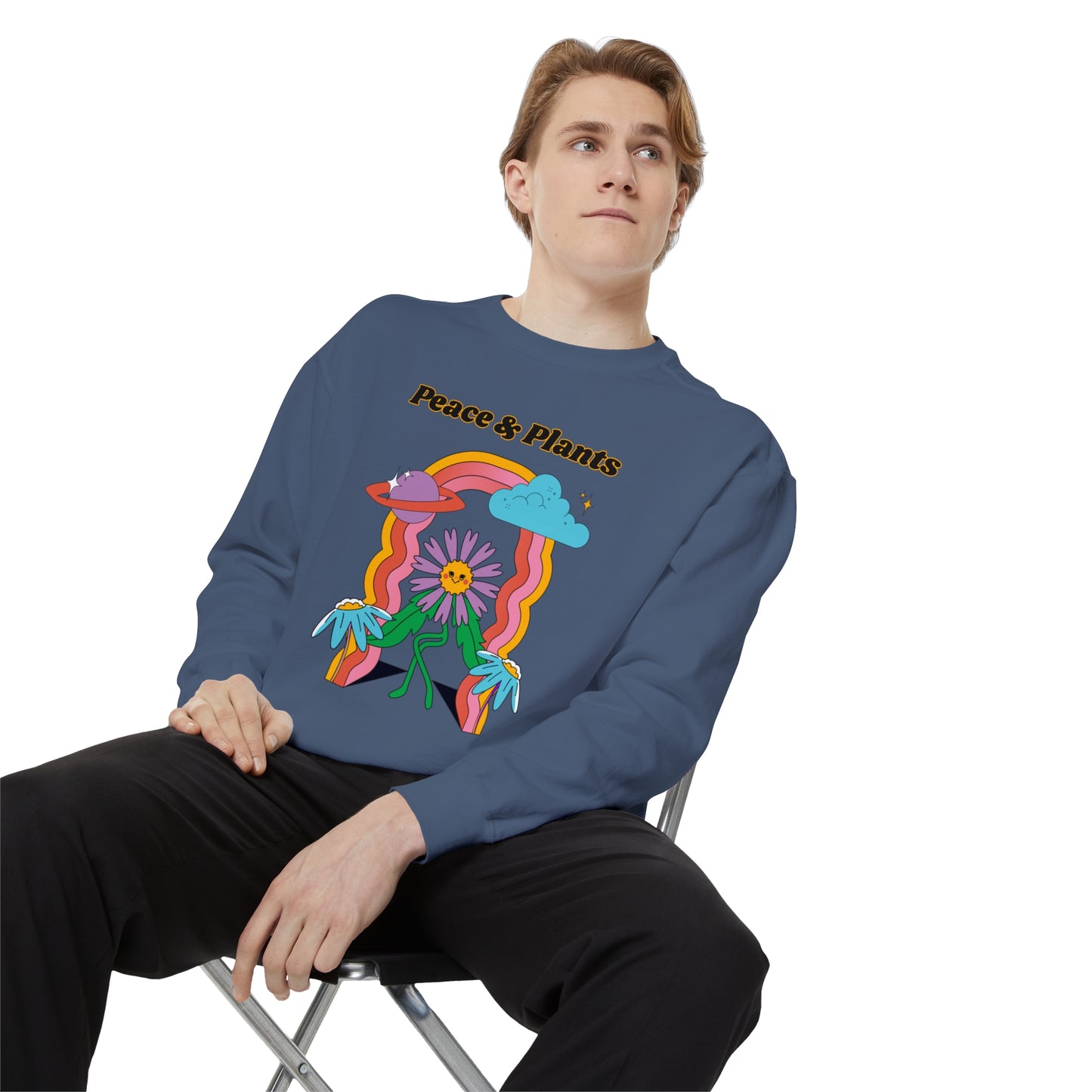 Peace & Plants Garment-Dyed Sweatshirt