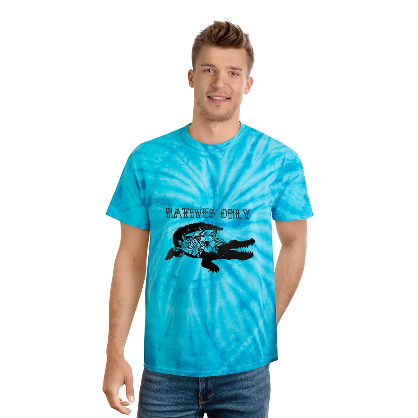 Natives Only Alligator Tie-Dye Tee, Cyclone