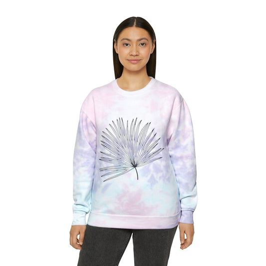 Palm Leaf Unisex Tie-Dye Crewneck