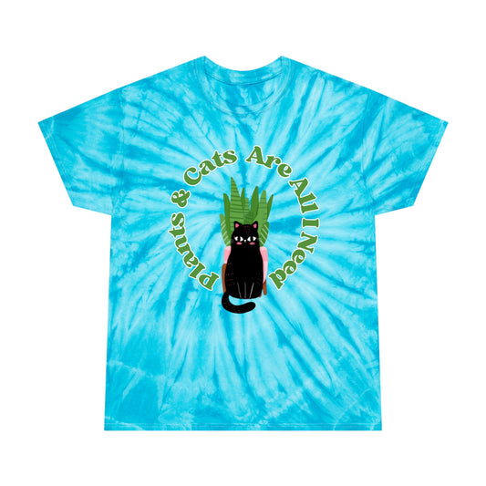 Plants & Cats Are All I Need Tie-Dye Tee, Cyclone