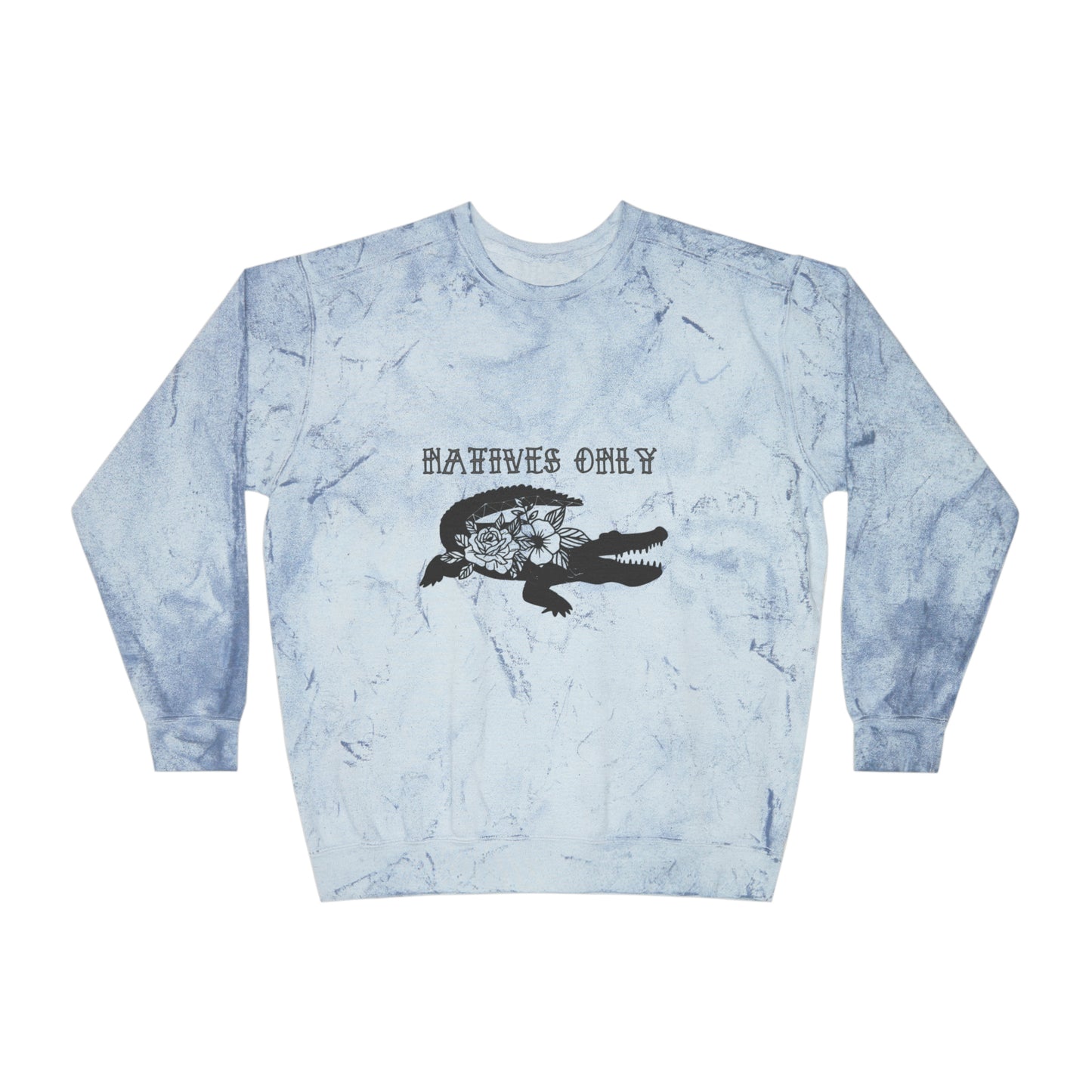 Natives Only Alligator Unisex Color Blast Crewneck Sweatshirt