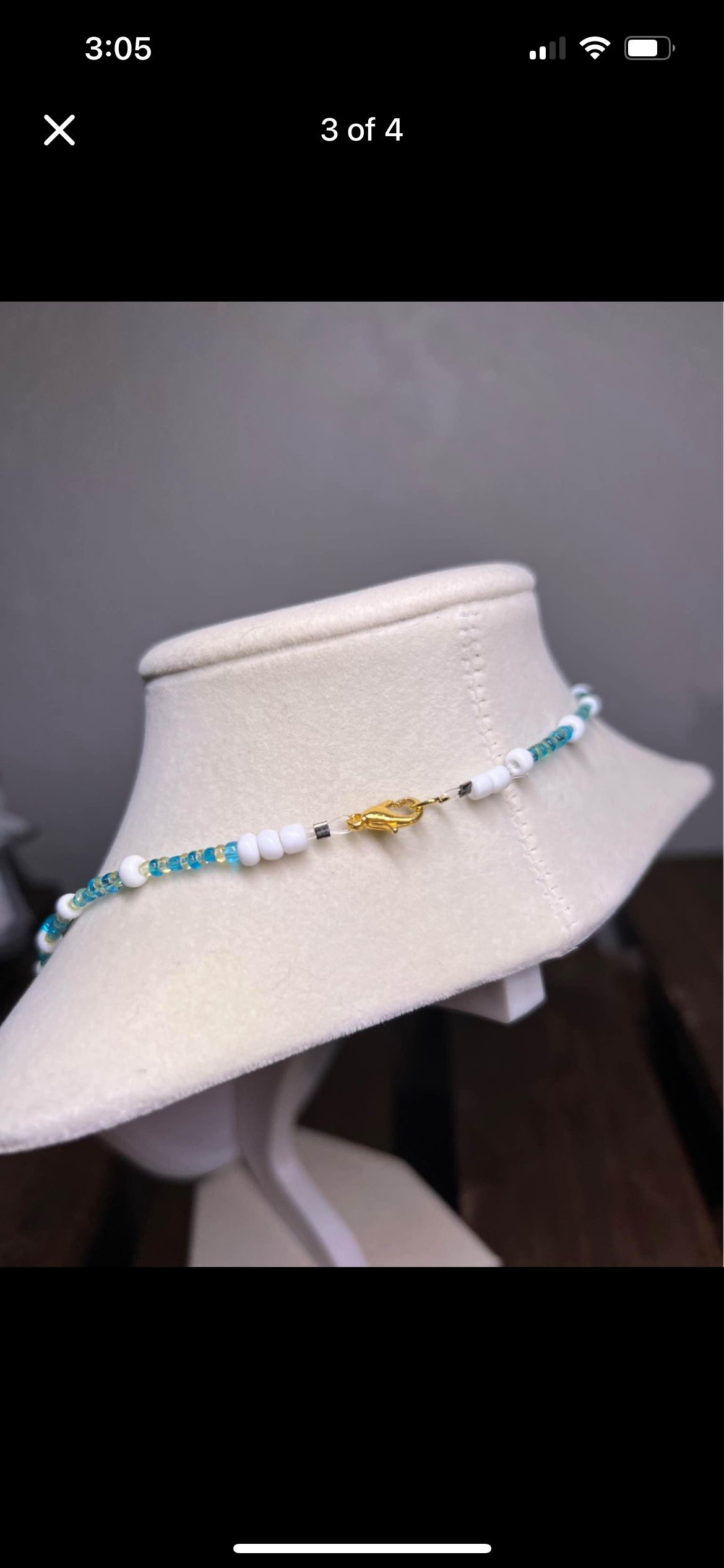 Conch shell pendant beaded necklace